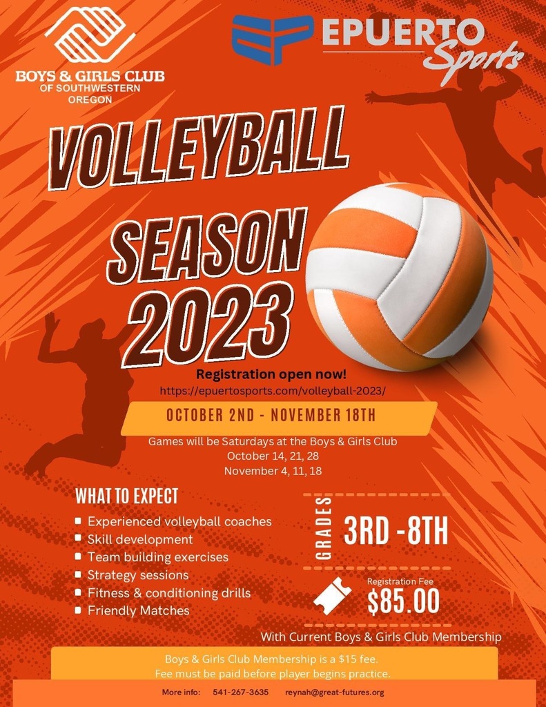 Volleyball Season 2023 3rd through 8th grade